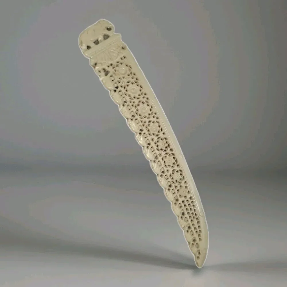 Vintage Letter Opener Celluloid / Plastic Elephant Design Curved Open Work